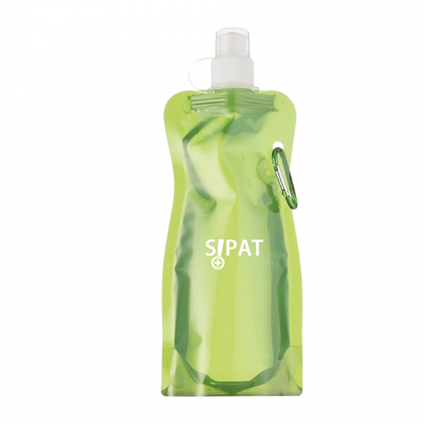 Squeeze Plástica Dobrável 450ml com Mosquetão Personalizada 