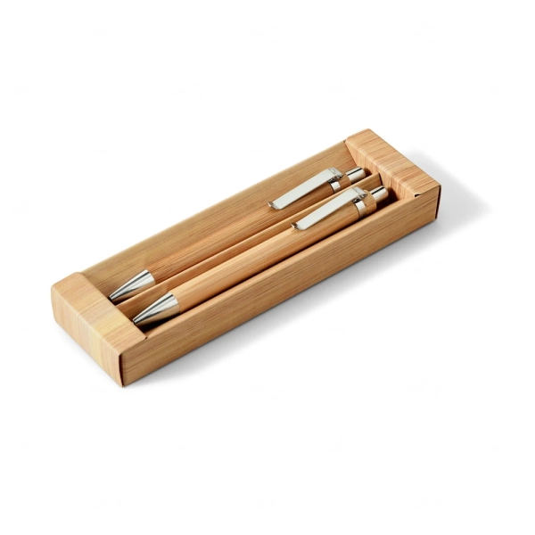 Kit Caneta e Lapiseira em Bambu Personalizado 