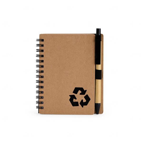 Caderno Ecológico com Caneta Personalizado - 13x10,5 cm 