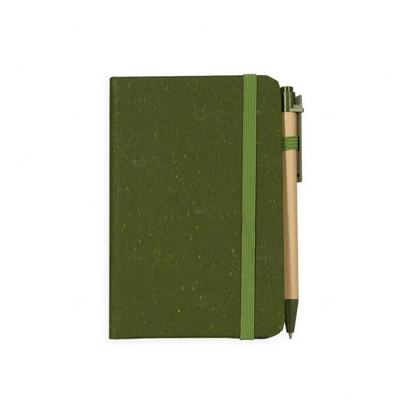Moleskine em Fibra de Trigo com Caneta Personalizada - 14x9,3cm 