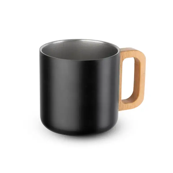 Caneca Térmica com Alça em Madeira Personalizada 