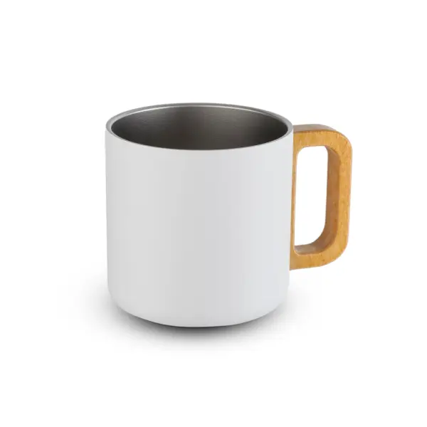 Caneca Térmica com Alça em Madeira Personalizada 