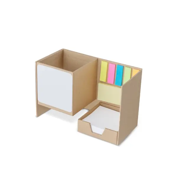Porta Lápis com Quadro Branco e Bloco de Notas Personalizado em papel colorido 