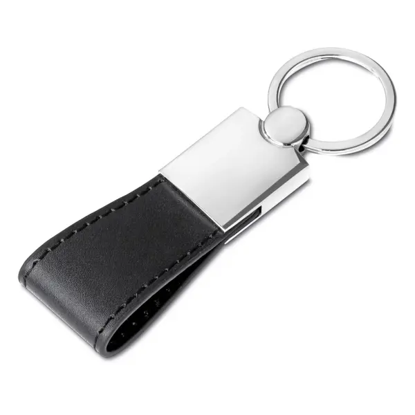Chaveiro de Metal com Alça em Couro Sintético Personalizado 