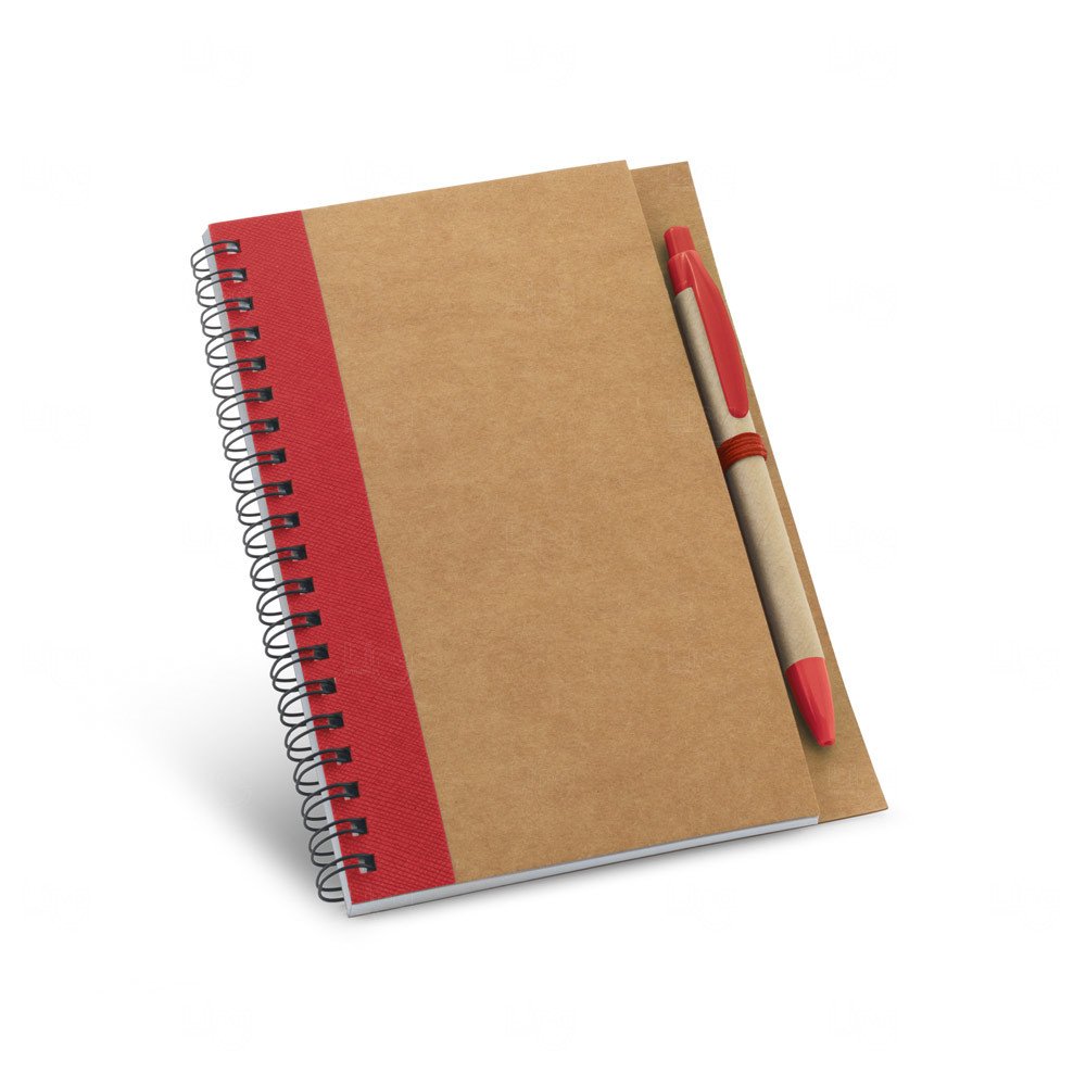 Caderno Ecológico B6 com Caneta Personalizado - 17,7 x 13 cm 