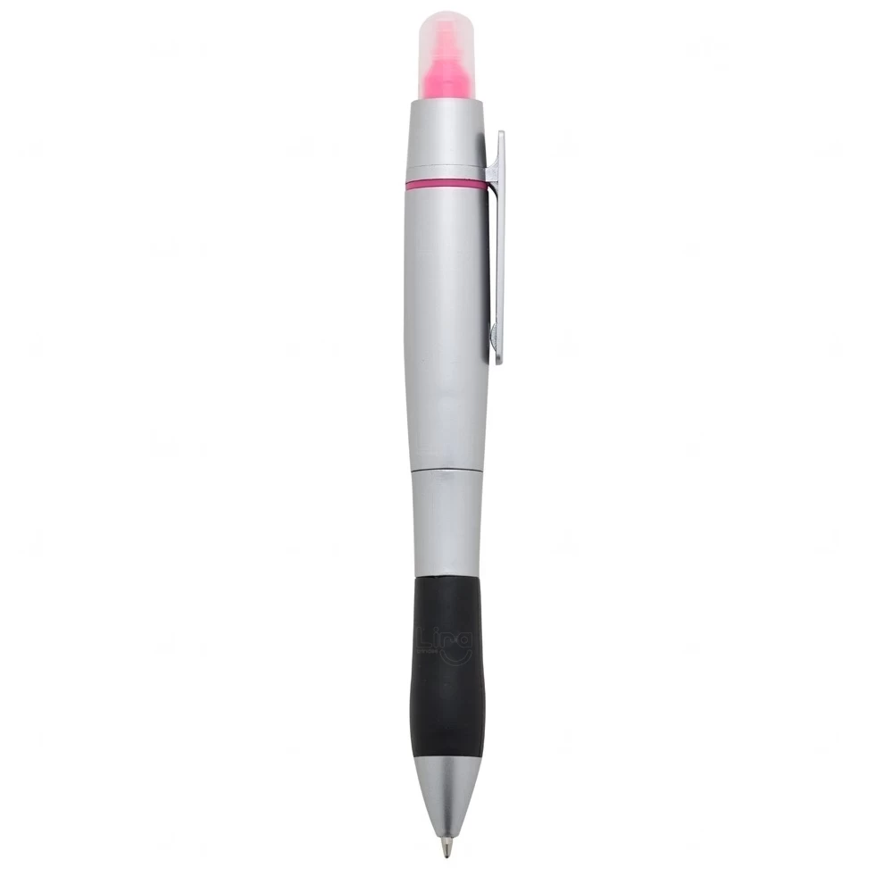 Caneta Marca Texto em Plástico Personalizada Rosa