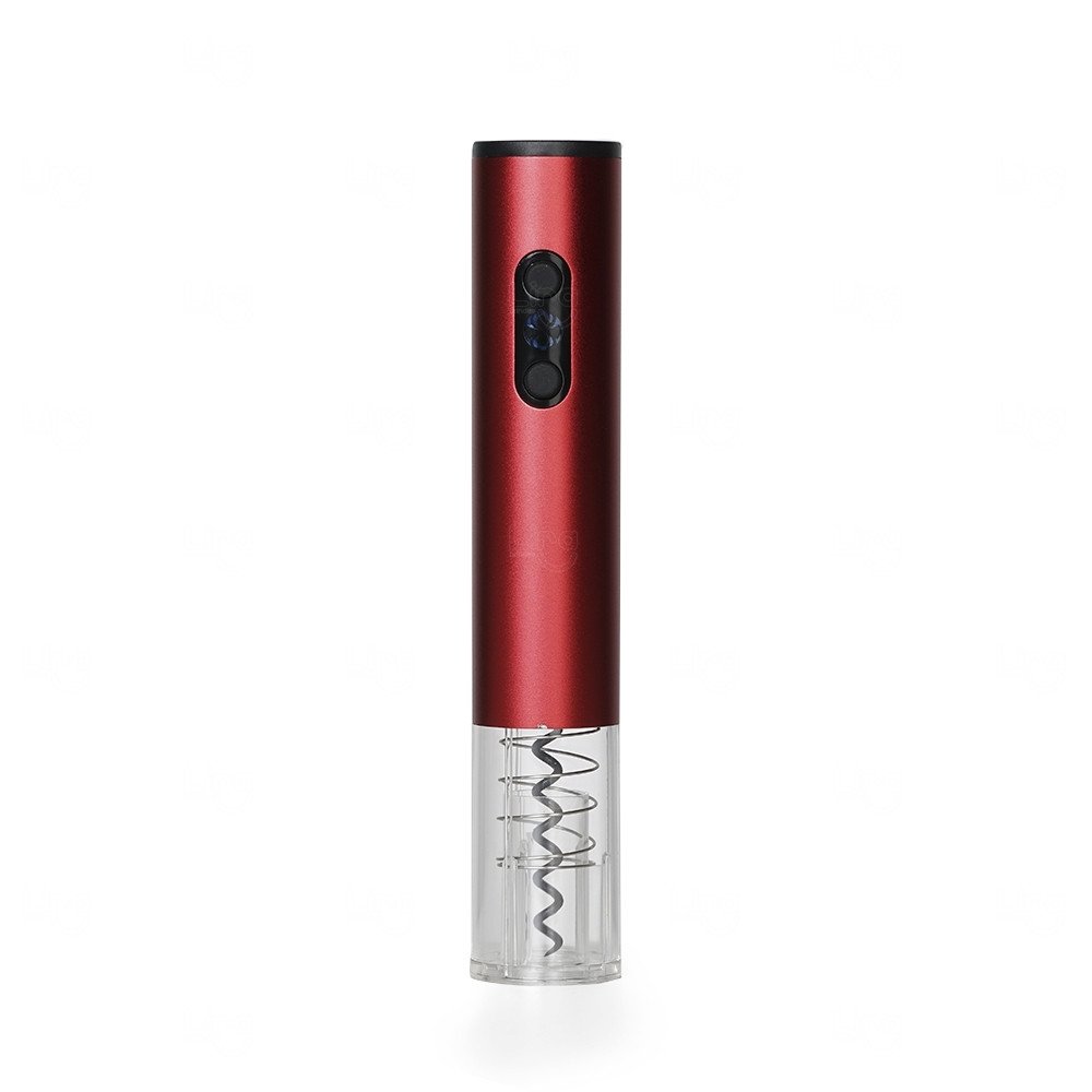 Abridor Saca-Rolhas Elétrico para Vinho com LED Personalizado Vermelho