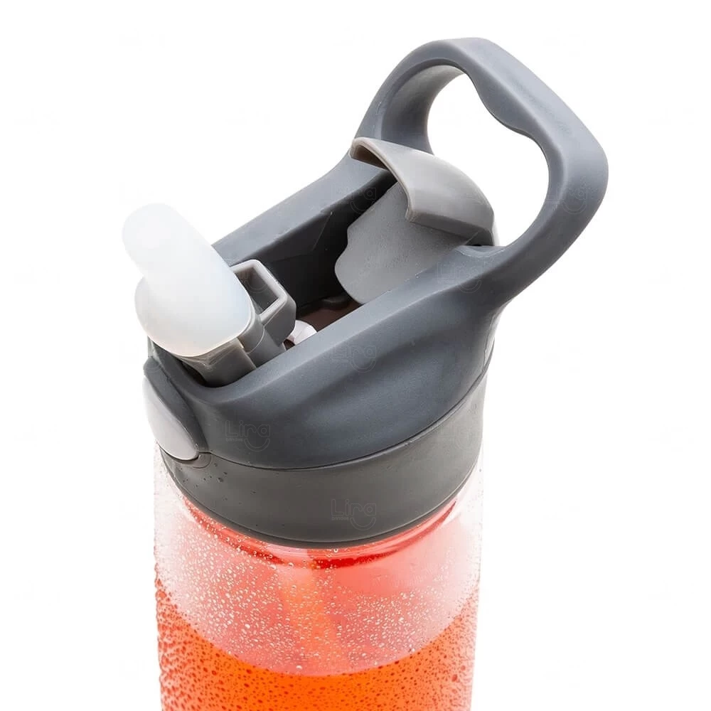 Squeeze Plástica Personalizada 650ml com Botão Acionador 