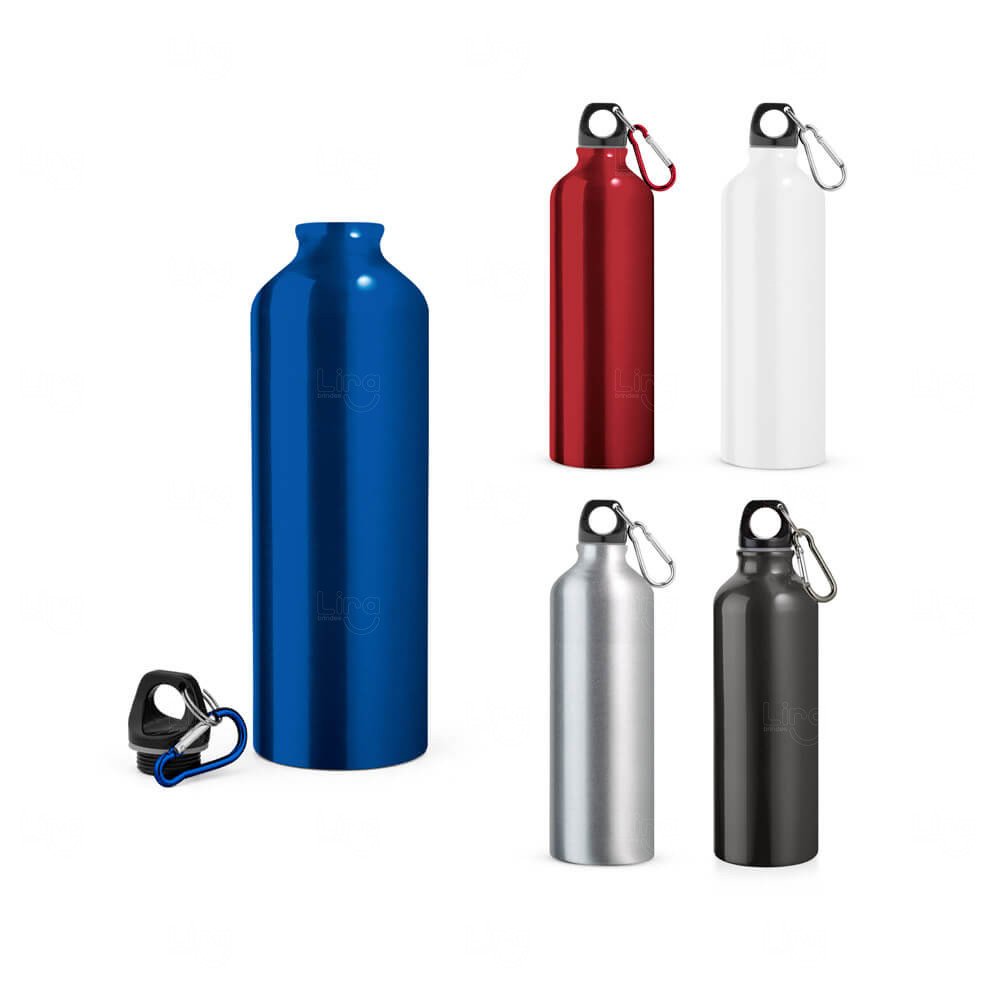 Garrafa 800ml em Alumínio com Mosquetão Personalizada 