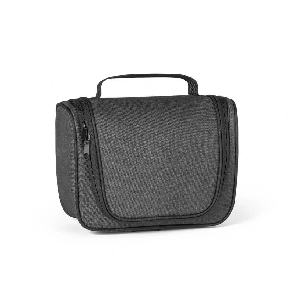 Nécessaire com Bolsos Internos e Gancho Personalizada Cinza
