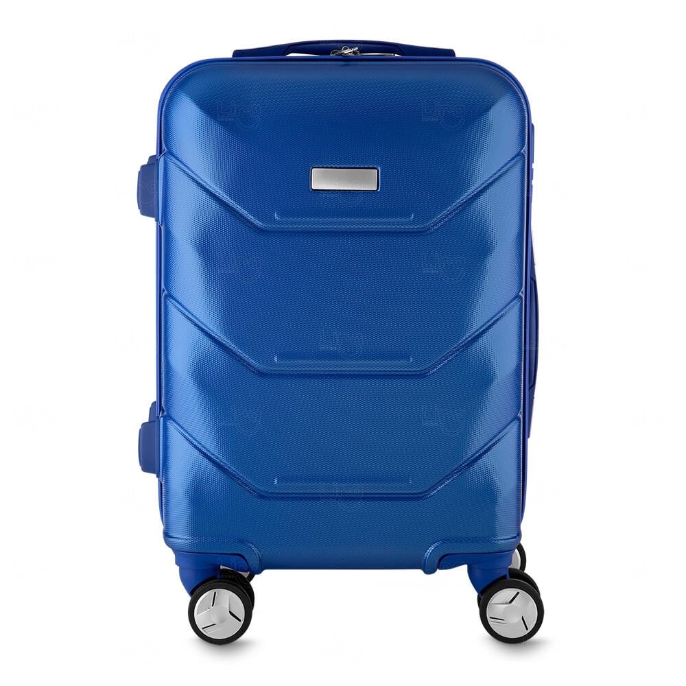 Mala de Bordo Pequena com Rodinhas Personalizada Azul