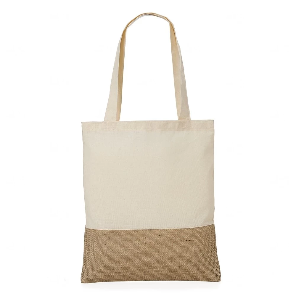 Sacola Ecológica em Algodão e Juta Personalizada - 40 x 35 cm 