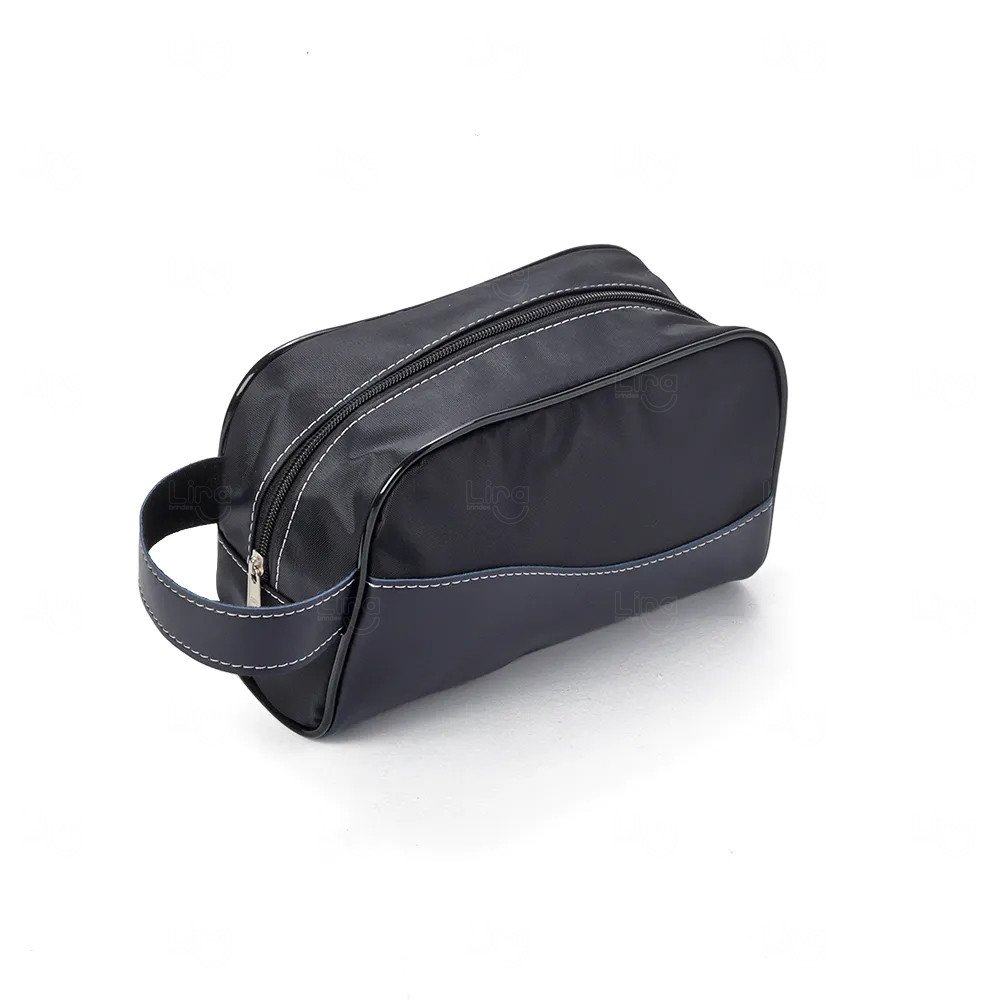 Nécessaire Personalizada de Couro Sintético e Nylon Azul