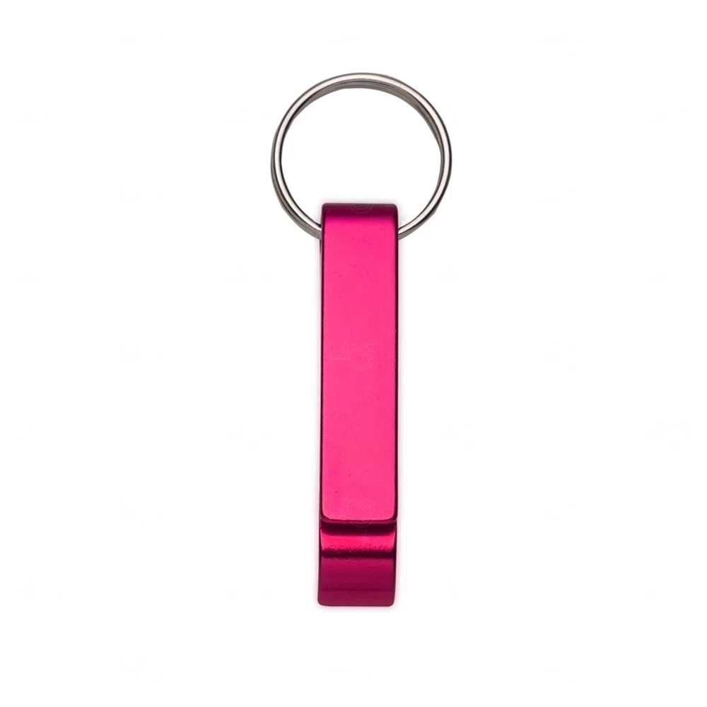 Chaveiro Abridor em Metal Colorido Rosa