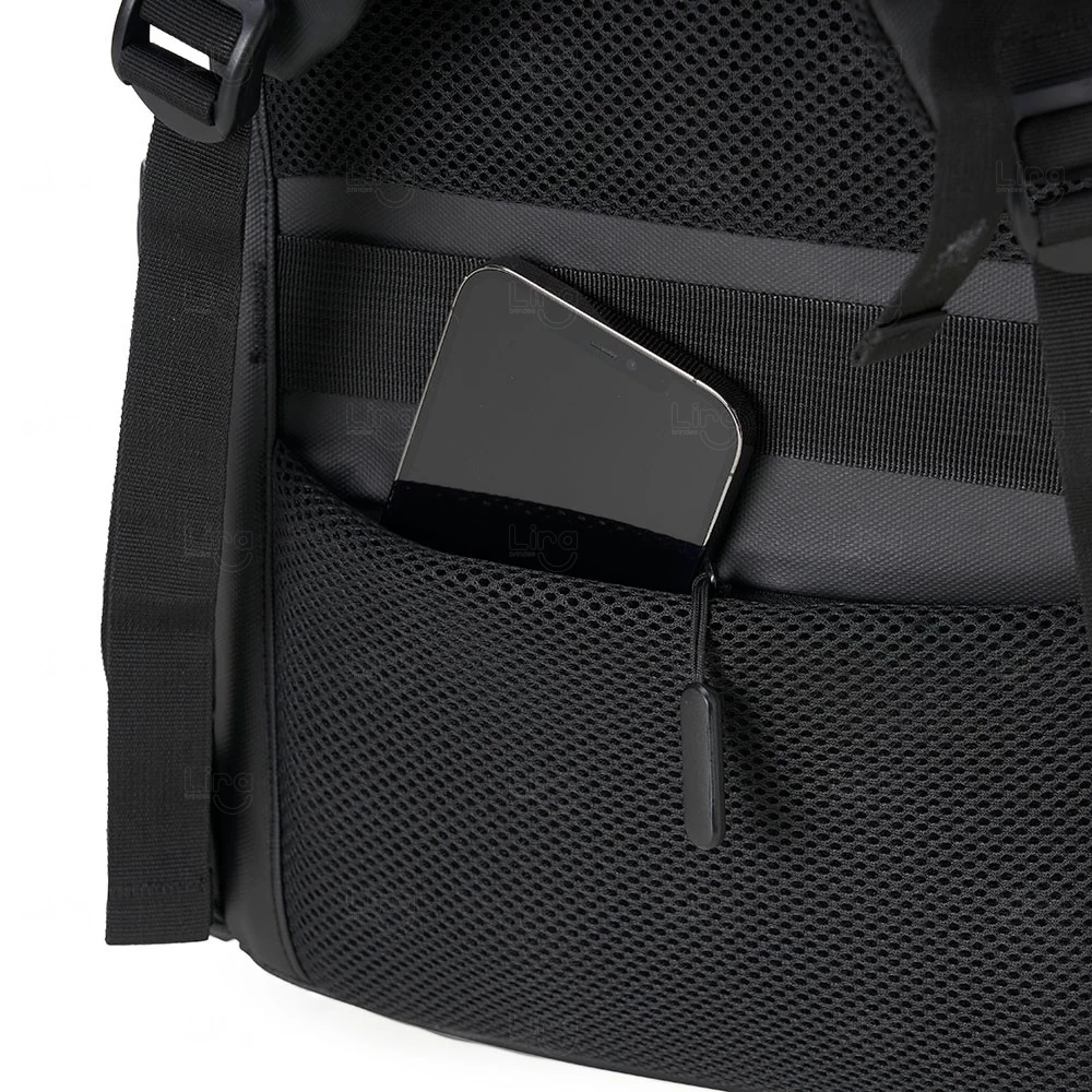 Mochila Couro Sintético Impermeável 20L Antifurto Personalizada 