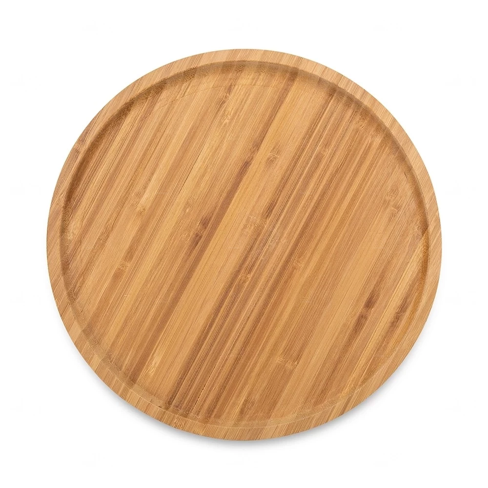 Petisqueira Redonda de Bambu 30cm Personalizada 