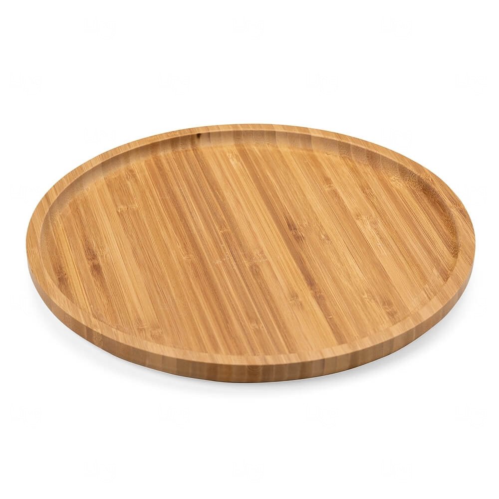 Petisqueira Redonda de Bambu 30cm Personalizada 