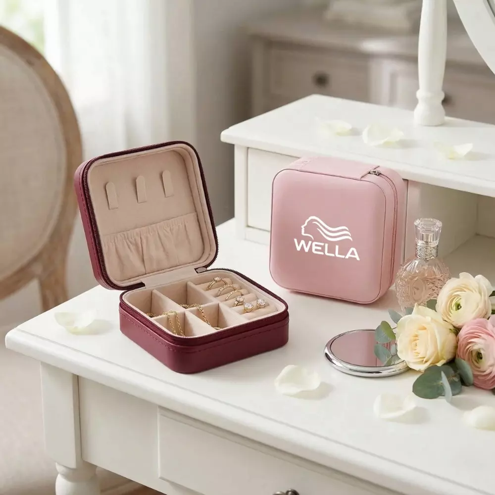 Porta-Joias em Couro Sintético Personalizado - 5x10x10cm 