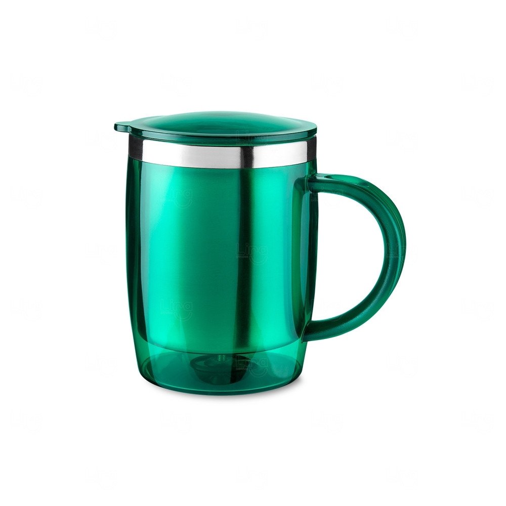 Caneca 400ml Plástica e Inox Personalizada 