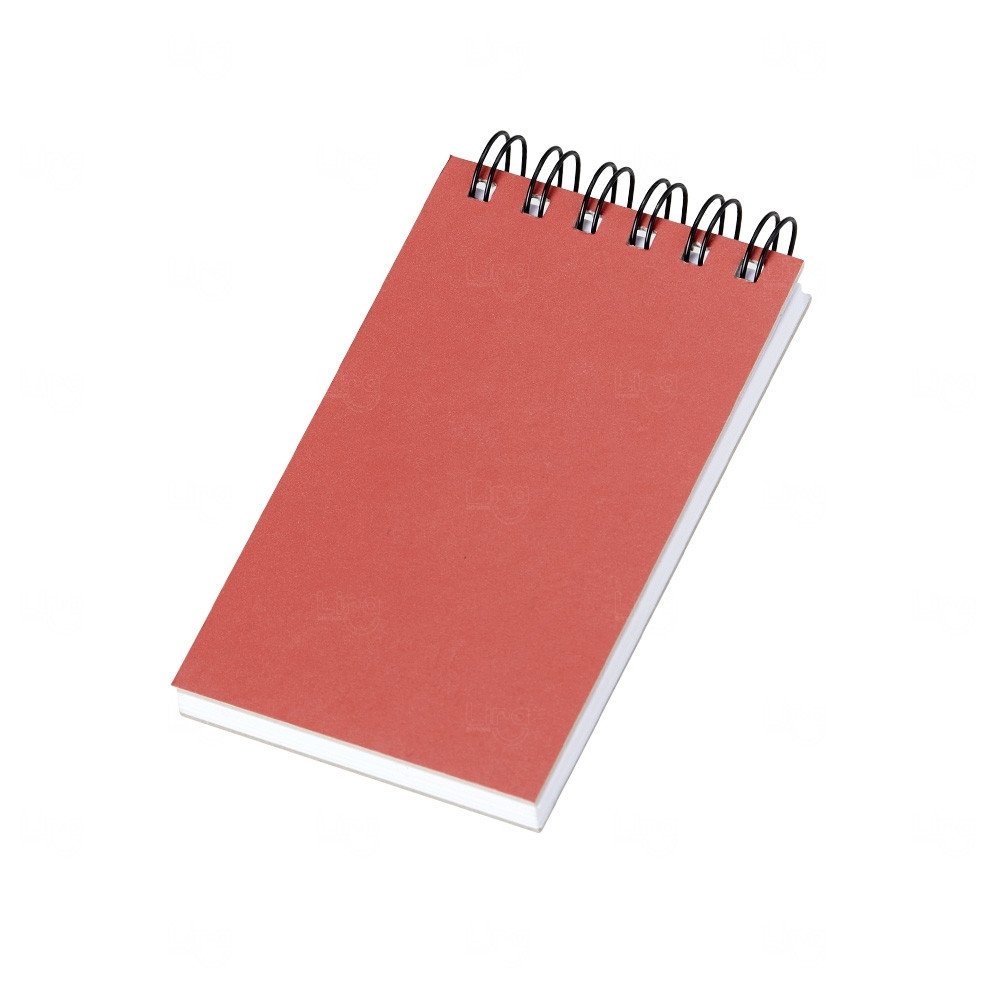 Bloco de Anotações Ecológico com Wire‑o Personalizado - 15x8,5cm Vermelho