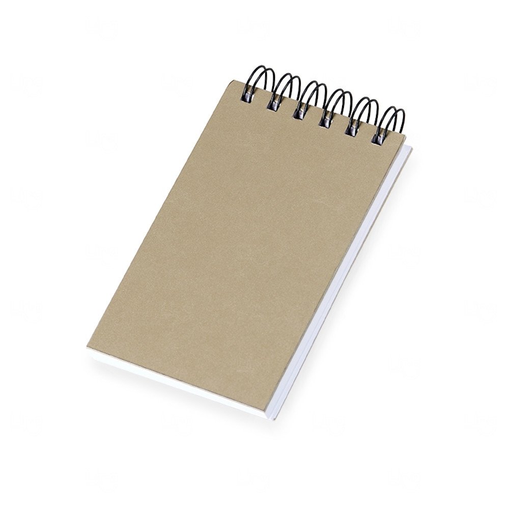 Bloco de Anotações Ecológico com Wire‑o Personalizado - 15x8,5cm Kraft
