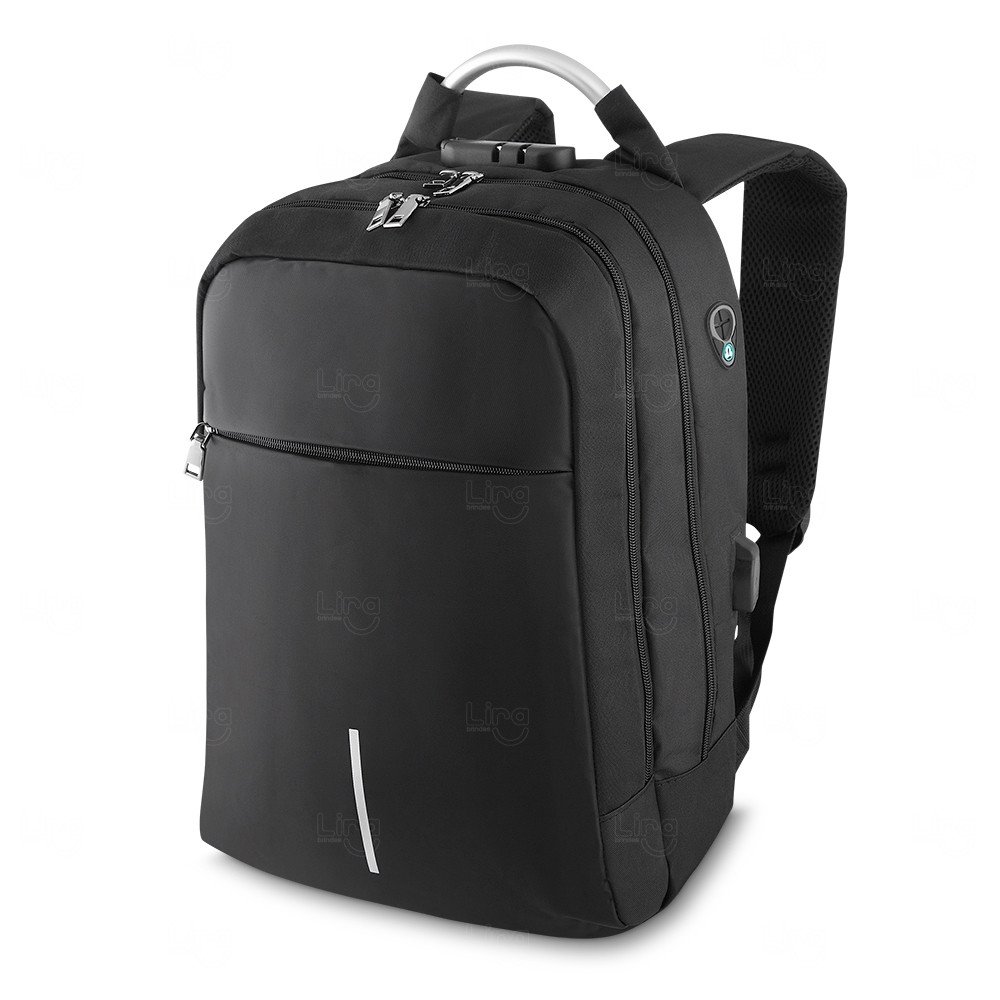 Mochila 22L Anti-Furto com Segredo Personalizada Preto