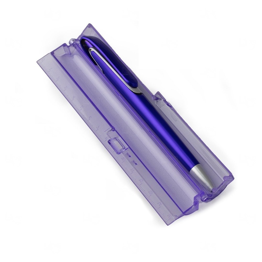 Estojo com Régua de 15 cm Personalizado Roxo