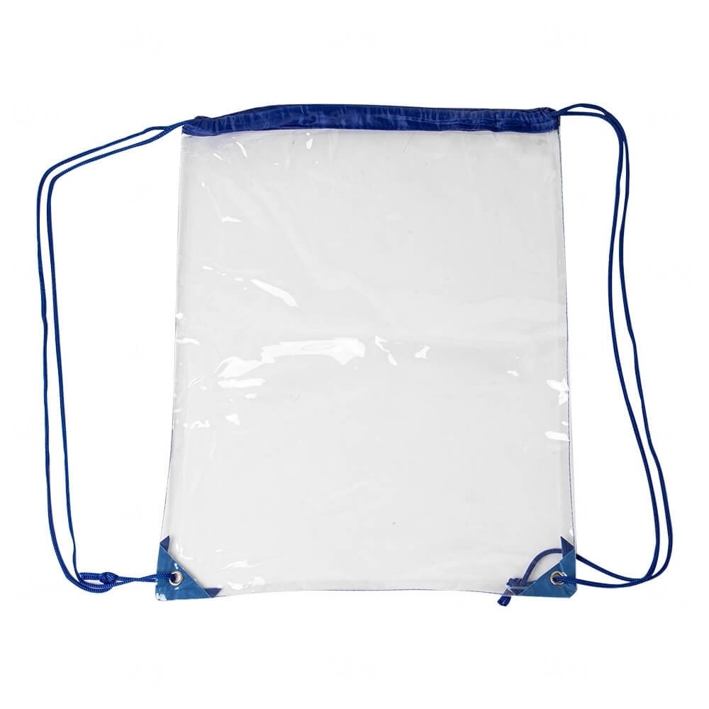 Sacochila Transparente Personalizada - 46 x 34 cm Azul