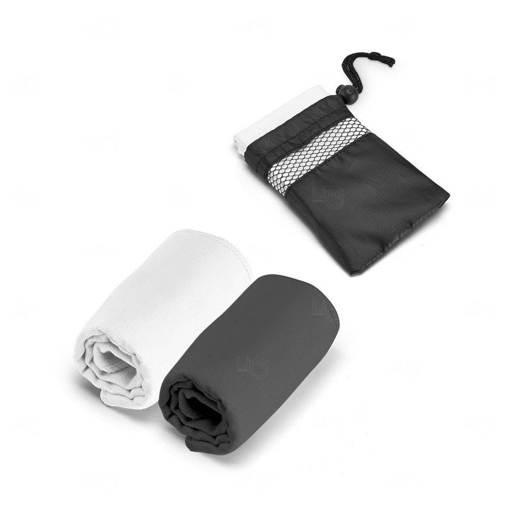 Toalha Esportiva de Microfibra com Bolsa Personalizada 