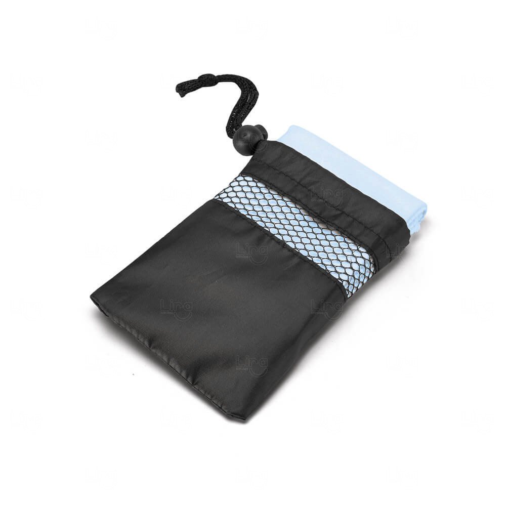 Toalha Esportiva de Microfibra com Bolsa Personalizada 