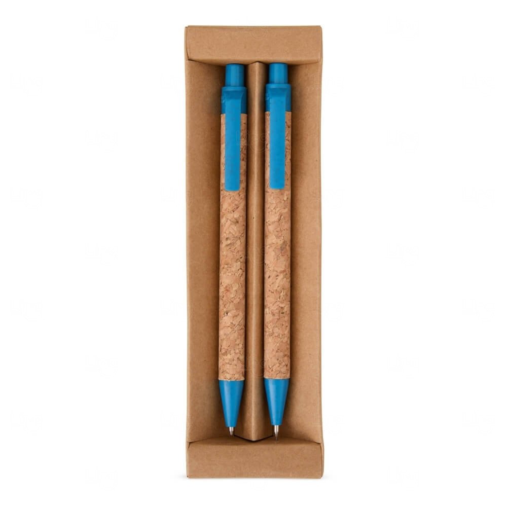 Kit Ecológico Caneta e Lapiseira de Cortiça Personalizado 