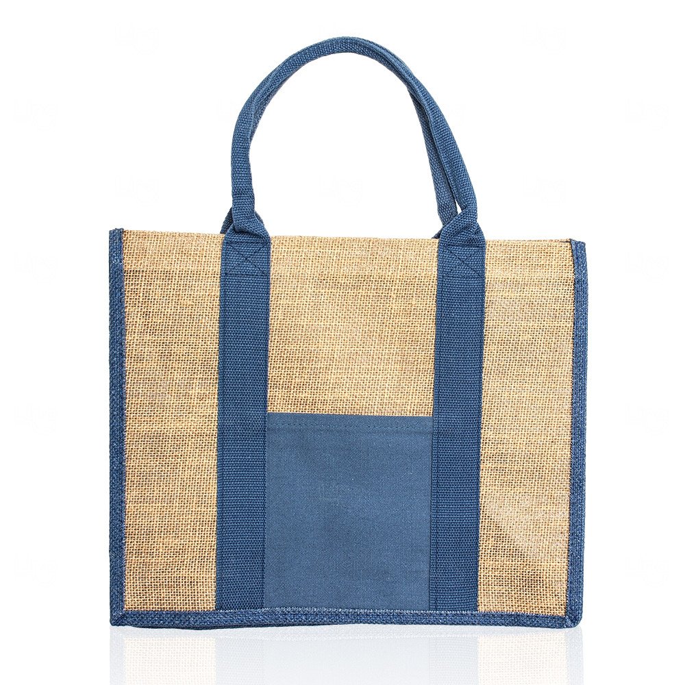 Sacola de Linho Personalizada - 30 x 36,5 cm Azul