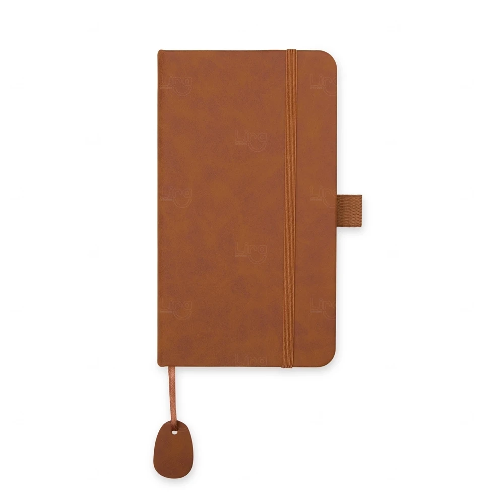 Caderneta Moleskine Emborrachada Personalizada - 18x10cm Marrom