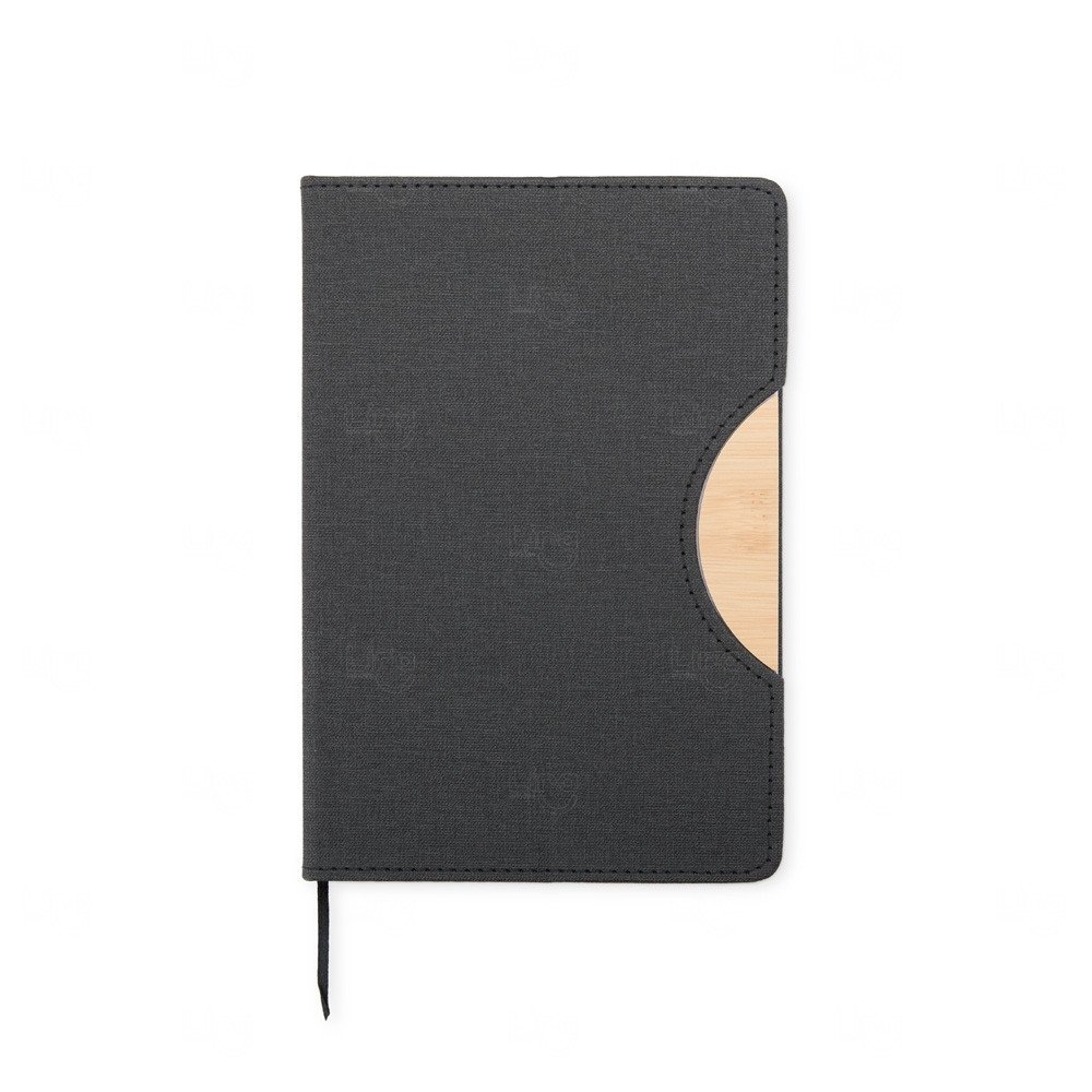 Moleskine com Suporte de Celular Personalizado - 21 x 14,3 cm Preto