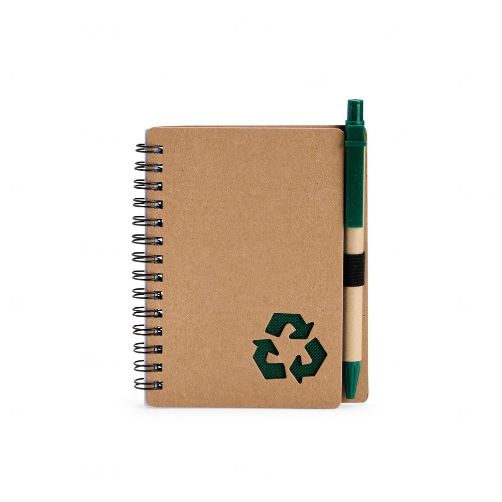 Caderno Ecológico com Caneta Personalizado - 13x10,5 cm 