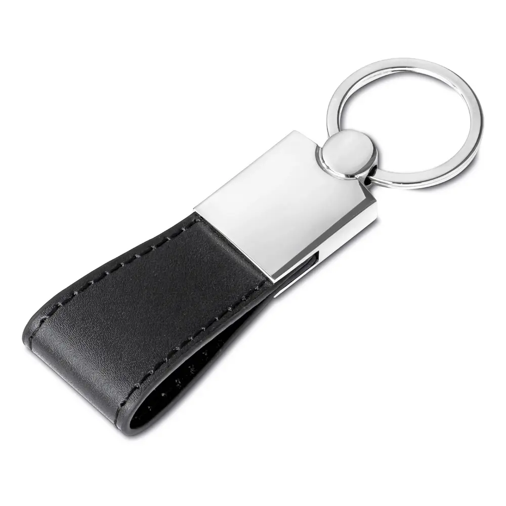 Chaveiro de Metal com Alça em Couro Sintético Personalizado 